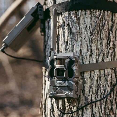TACTACAM Reveal Ultra Cellular Trail Camera  4K Photo, 1080P Video, Live Streaming, GPS, Low-Glow/No-Glow Flash, LTE  Includes Folding Solar Panel, Rechargeable Battery, SD Card & Cleaning Cloth
