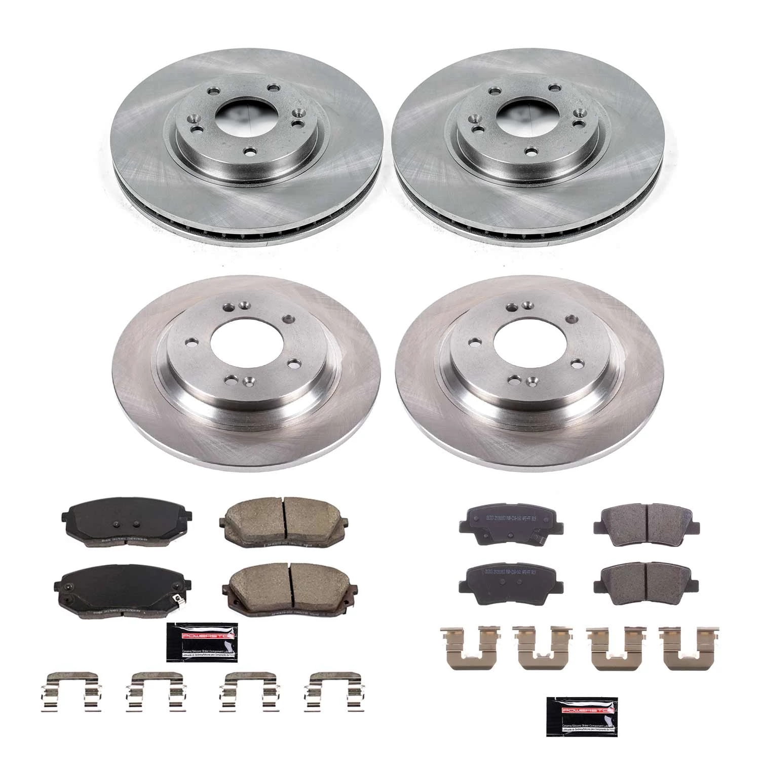PowerStop Front and Rear Stock Replacement Brake Pad and Rotor Kit Fits: KIA Select Models KOE8629