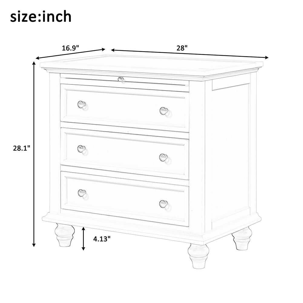 Lowestbest 3 Drawer Storage Wooden Cabinet, Living Room Side Table End Table with Pull-Out Tray, Black Lowestbest 3 Drawer Storage Wooden Cabinet, Living Room Side Table End Table with Pull-Out Tray, Black