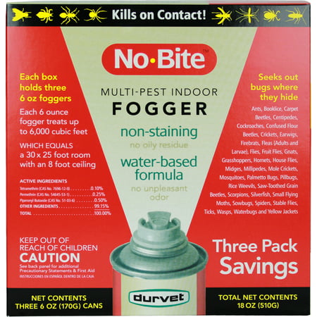 Durvet-Flea And Tick D-No-bite Multi-pest Indoor Fogger 6 Oz/3 (Best Indoor Flea Fogger)