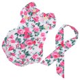 thumbnail image 4 of Mono cómodo sin espalda con estampado floral para bebé recién nacido y niño Primavera Verano (rojo rosa, 80 cm), 4 of 5