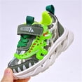 thumbnail image 6 of Nmnitkp Kids' Dinosaur Light Up Sneakers, Breathable Mesh Adjustable Strap Sports Shoes, Non-Slip Soft Sole Outdoor Athletic Shoes for Toddler/Little Boys Green,22, 6 of 8