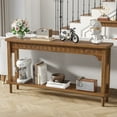 thumbnail image 6 of Long Console Table, 2-Tier Sofa Table Behind Couch, Narrow Hallway Table for Living Room, Entryway, Walnut, 6 of 8