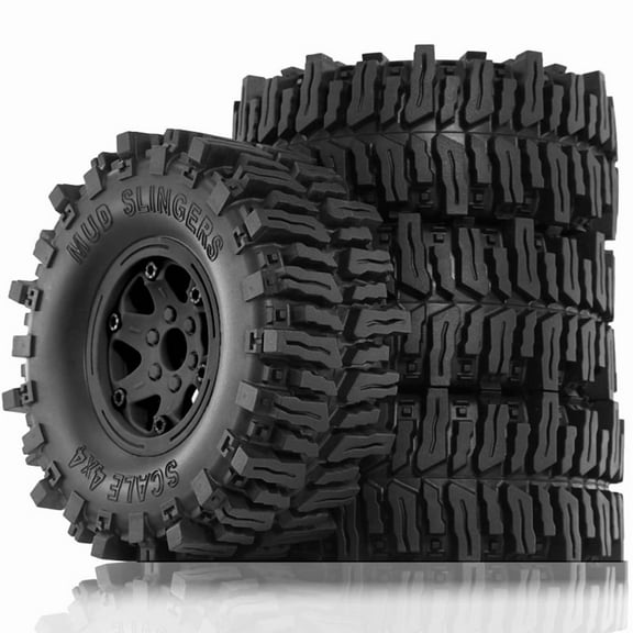 4pcs 130mm 2.2Inch Beadlock Wheel Rim Rubber Tire Set for 1/10 RC Crawler Car Axial SCX10 Wraith RR10 Capra RBX10 TRX4,C