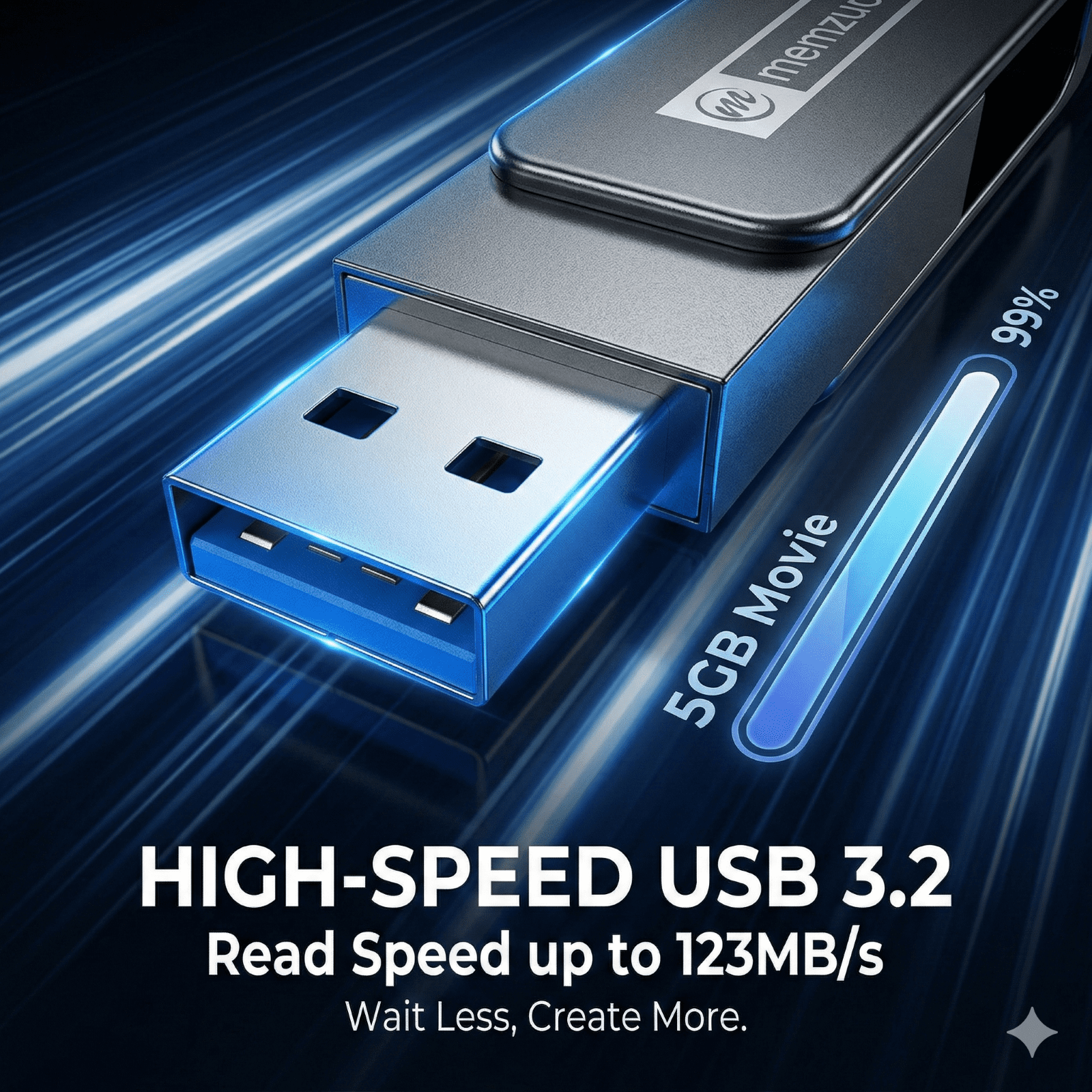 128GB USB Flash Drive, memzuoix Portable USB 3.2 Type-C Thumb Drive, Photo and Video Backup, 2 in1 External Memory Stick for PC/Laptop, Jump Drive for iPhone, OTG Android Phone, PC, Black
