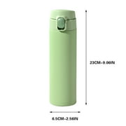EARKITY Thermos Water Bottle - Vacuum Insulated Thermos Thermal Water Bottle Travel Coffee Mug with Safety Buckle Lid Stainless Steel Leak Proof Tumbler Thermo Flask, Compact Type & One Touch Open