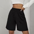 thumbnail image 4 of Women's Shorts With Pockets Elastic Waist Spring Summer Fashion Casual Solid Color Loose Wide Leg Outwear Shorts, 4 of 8