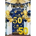 thumbnail image 4 of BIRLON 50th Birthday Decorations, Men Birthday Party Supplies, Happy Birthday Poster and Pennants, Blue Balloon, Gold Balloon, Happy Birthday Printed Balloon(Blue Gold), 4 of 5
