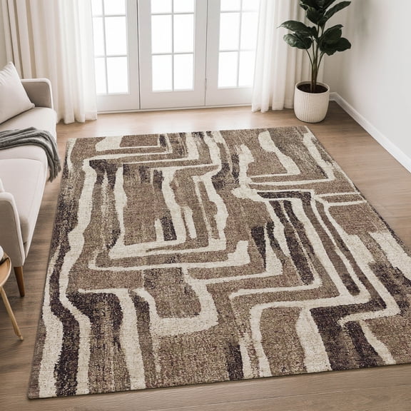 Addison Rugs Chantille Indoor/Outdoor Transitional Modern Taupe Machine Washable Rectangle Rug, 10' x 14'