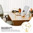 thumbnail image 5 of Raindrops Desktop Golden Iron Leaf Figurine Sculpture Modern Decorative Bookshelf Ornament, 5 of 8