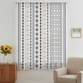 thumbnail image 2 of Boho Ethnic Sheer Curtains 54 Inches Long, Aztec Bohemian Vintage Geometric Blue Rustic Light Filering Curtains, Breathable Simi Curtain Privacy Drapes for Kitchen Bathroom Small Window Treatment, 2 of 9