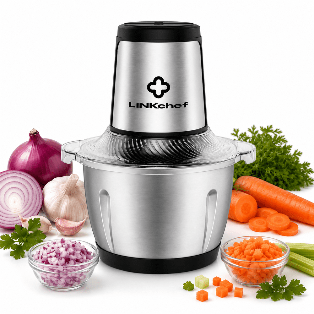 LINKChef 6-Cup Food Processor, Electric Food Chopper & Meat Grinder for Vegetables, Meat & Fruit,Dishwasher Safe
