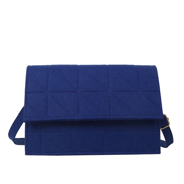 Bolso bandolera elegante con solapa vintage de piel sintética para mujer (azul)