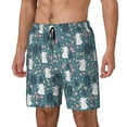 thumbnail image 2 of Uemuo Forest Rabbit Pattern Mens Swim Trunks Quick Dry Board Shorts with Mesh Lining, Stretch Beach Shorts Quick Dry No-Chafing Board Shorts-Small, 2 of 9