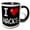 Black/White, variant on 3drose, Geeky Old School Pixelated Pixels 8-bit I Heart I Love Hacks, 11oz Two-tone Red Mug