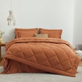 thumbnail image 2 of Love's Cabin King Size Comforter Set - Terracotta, 7-Piece King Bed in a Bag, All Season Bedding Set with 1 Comforter, 1 Flat Sheet, 1 Fitted Sheet, 2 Pillowcases and 2 Pillow Shams, 2 of 6
