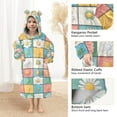 thumbnail image 3 of FORMRS Wearable Blanket Hoodie with Sleeves for Kids Cozy Flannel Sweatshirt, Daisy Mosaic, 3 of 7