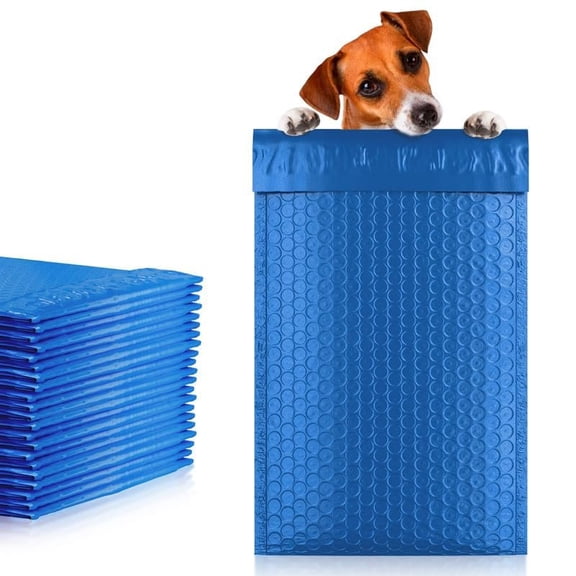 Blue Poly Bubble Mailers, Lightweight with Durable Seams, 250 Count, 5 x 9 in