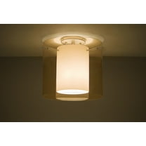 Besa Lighting - Pahu 12 - One Light Flush Mount-Satin Nickel Finish-Transparent