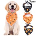 thumbnail image 2 of 3 baberos triangulares con diseño de calabaza para Halloween, para perros y gatos., 2 of 8