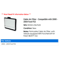 thumbnail image 2 of Cabin Air Filter - Compatible with 2000 - 2004 Ford F53 2001 2002 2003, 2 of 2