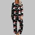 thumbnail image 2 of asdoklhq Cotton Pajamas for Women Ladies' Christmas Printed Casual Top Pants Pajama Set Red S, 2 of 6