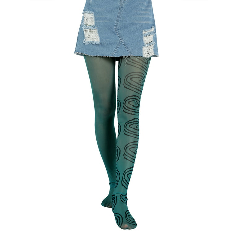 Women's Vintage 90s Printed Funky Tights,Tie Dye Mesh Pantyhose Skinny Y2K  Body Shaping Leggings Streetwear