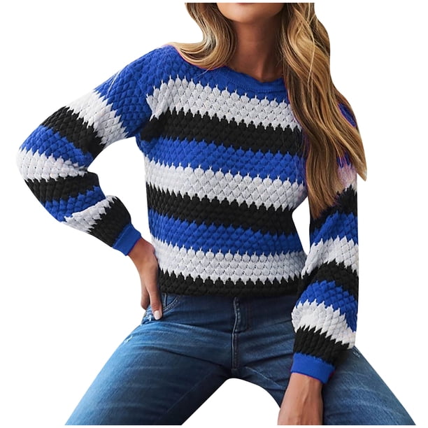Moda mujer cuello redondo manga larga camiseta otoño suéter estampado blusa Tops Fridja ghj987+1245