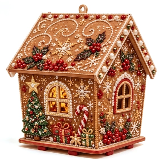 3D Christmas Wooden House Diamond Art Kit for Adults, DIY Holiday Ornaments
