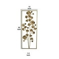 thumbnail image 5 of Benjara BM206724 Contemporary Rectangular Metal Wall Art with Floral Plant Design - Gold, 5 of 5