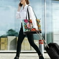 thumbnail image 5 of FORMRS Canvas Laptop Tote Bag for Women with 15.6" Computer Compartments Shoulder Handbag, Pink Floral Tomatoes, 5 of 7