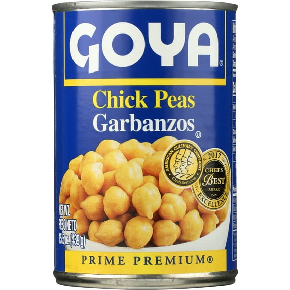 Pack of 24, Goya Chick Peas Garbanzo Beans, 15.5 oz