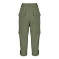thumbnail image 5 of USNSM Capris Pants for Women Loose Fit Casual Hiking Capri Pants Dressy Lightweight Baggy Cargo Pants with Pockets Army Green XL, 5 of 7