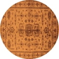 thumbnail image 1 of Ahgly Company Indoor Round Oriental Orange Traditional Area Rugs, 4' Round, 1 of 1