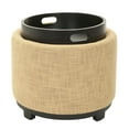 thumbnail image 2 of SAFAVIEH Chelsea Modern Glam Round Tray Storage Ottoman, Gold, 2 of 4