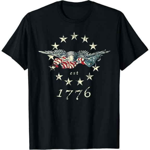 Bald Eagle Flag Vintage 1776 T-Shirt 4Th Of July Eagle Vintage 1776 Flag Shirt Unisex S-5XL Hot Trending Shirt, Vintage Birthday Gift