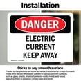 thumbnail image 3 of (2 Pack) Electric Current Keep Away OSHA Danger Sign 24 Inch X 18 Inch Vinyl Label Decal Sticker Weather Resistant, UV Protected for Workplace, Business, and Construction Site, Made in, 3 of 7