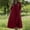 Red, variant on Uscallm Women Plus Size V Neck Long Sleeve Flowy A-Line Maxi Dress Casual Loose Solid Boho Travel Dresses, Yellow S