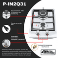 thumbnail image 2 of Parrilla de Gas 2 Quemadores Acero Inoxidable Empotrable de 31 cm Arol P-IN2Q31, 2 of 6