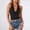 Black, variant on Womens Summer Tops Womens Summer Tops Women V Neck Backless Slim Fit Solid Color Casual Tank Top S