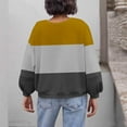 thumbnail image 4 of HOMBOM Trendy Sweatshirt for Women Lightweight Crew Neck Yellow Oversized Colorblock Long Sleeve Womens Tops, 4 of 5