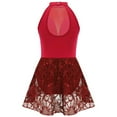 thumbnail image 2 of Alvivi Kids Girls Lace Sequin Dance Dress Halter Sleeveless Leotard Ballet Dancewear, 2 of 7