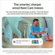 Google Nest Cam Indoor (Wired, 3rd Gen) - Indoor Security Camera with 2K Video - Works with Google Home - With Gemini - Berry
