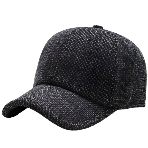 TELOLY Newsboy Cap for Men,Stiff Brim Newsboy Cap for Men,Shape Retention Design Wool Hats for Men,Black