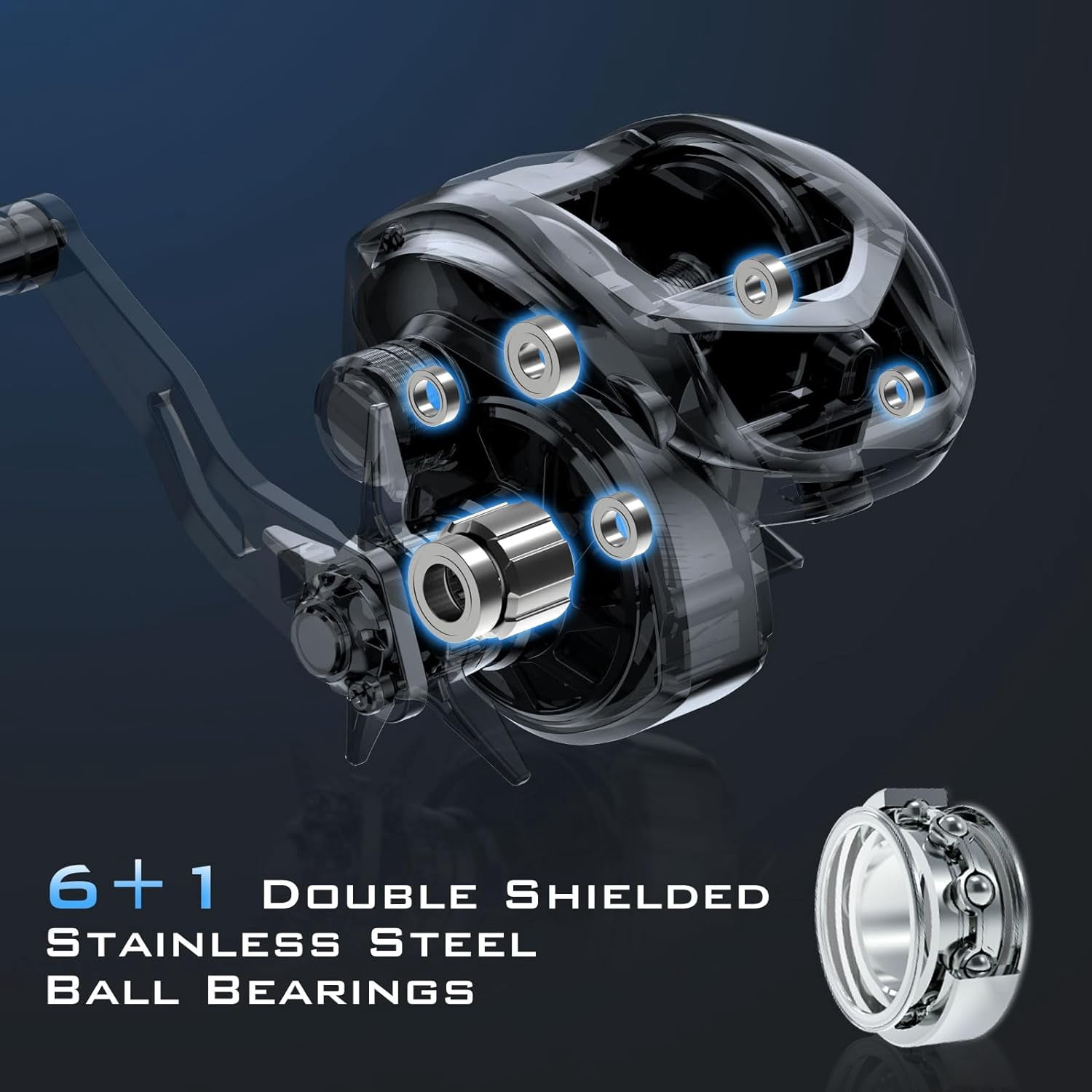 KastKing  Baitcasting Fishing Reel, Graphite Frame, 35 lbs. Drag 5.4:1 , 6+1 -Kapstan Elite 300
