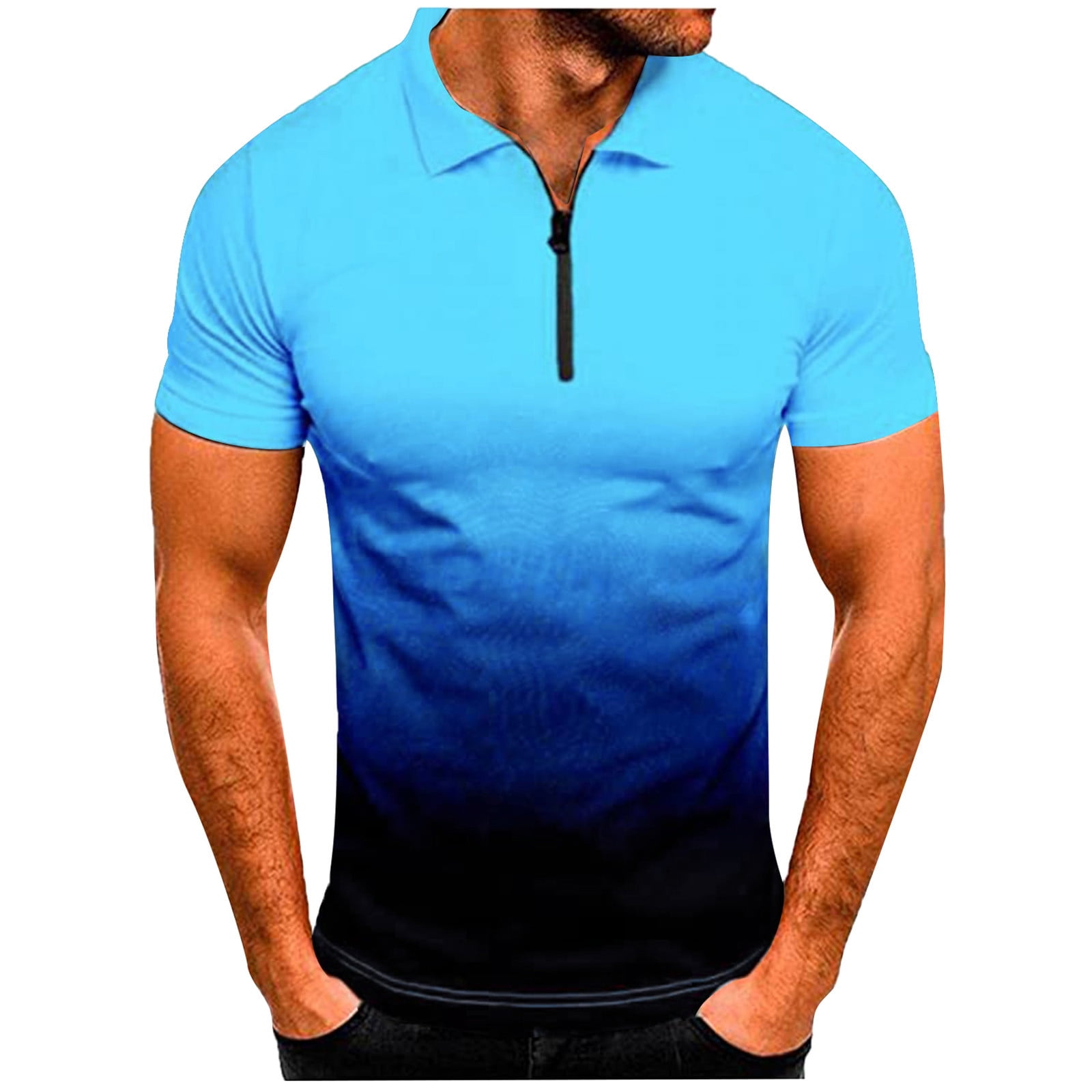 Akiihool Polo T Shirts For Men Men's Short Sleeve Polo Shirt Moisture  Wicking Performance Casual Golf T-Shirt (Black,L)