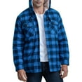 thumbnail image 5 of Xyxonk Winter Heavy Warm Sherpa Lined Fleece Plaid Flannel Jacket Men Plus Size M-3XL Big&Tall Mens Coat with Pockets,Royal Blue 3XL, 5 of 7