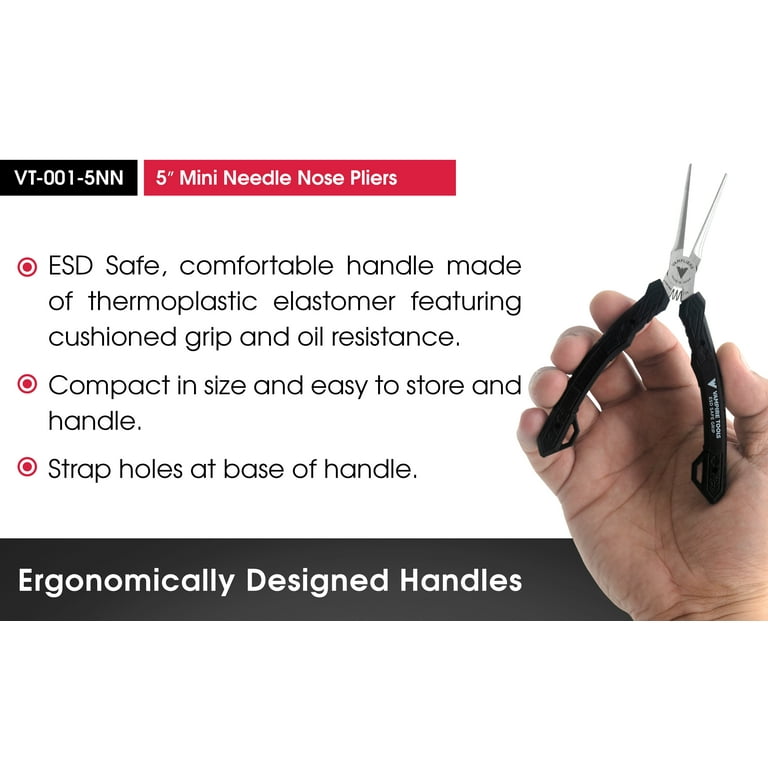 Vampliers 5.5 Mini Needle Nose Pliers ESD Safe Rohs for it/iphone/mac & pc/electronic repair/made in Japan: vt-001-5nn