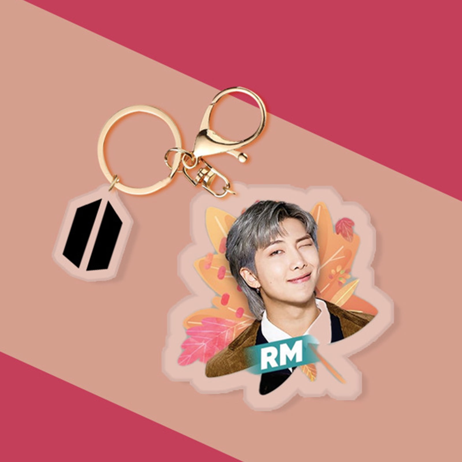 Wrist-strap and claw hook vinyl figure with Bell BTS ~ SUGA ~ KPop Keychain 