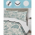 thumbnail image 4 of Quilts Twin Size Bedding Set, Teal Green Spring Floral Lightweight Quilted Comforter, Retro Farmhouse Summer Botanical Soft Reversible Bedspread Coverlet with Pillow Covers for All Season, 68" x 86", 4 of 7